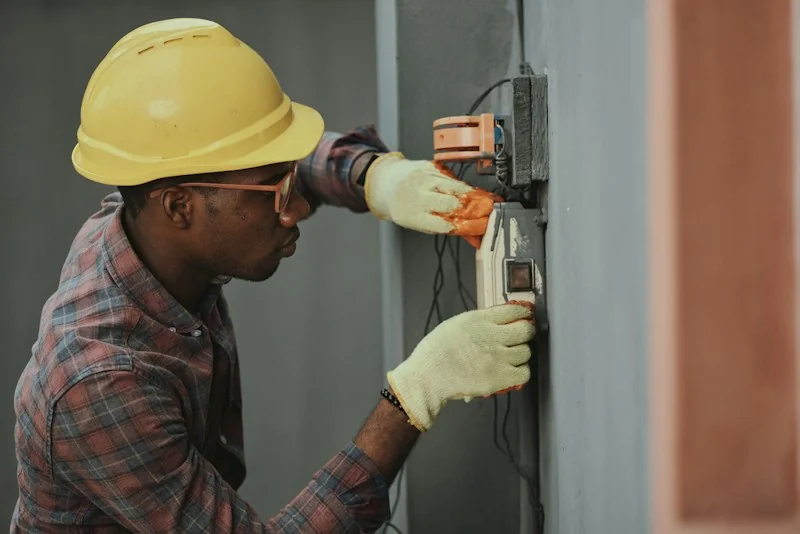 Cuadro eléctrico modular moderno con protecciones contra sobretensiones y cableado ignífugo según REBT