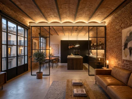 Reforma integral completa de loft en Poblenou con bóveda catalana y cerramientos de forja
